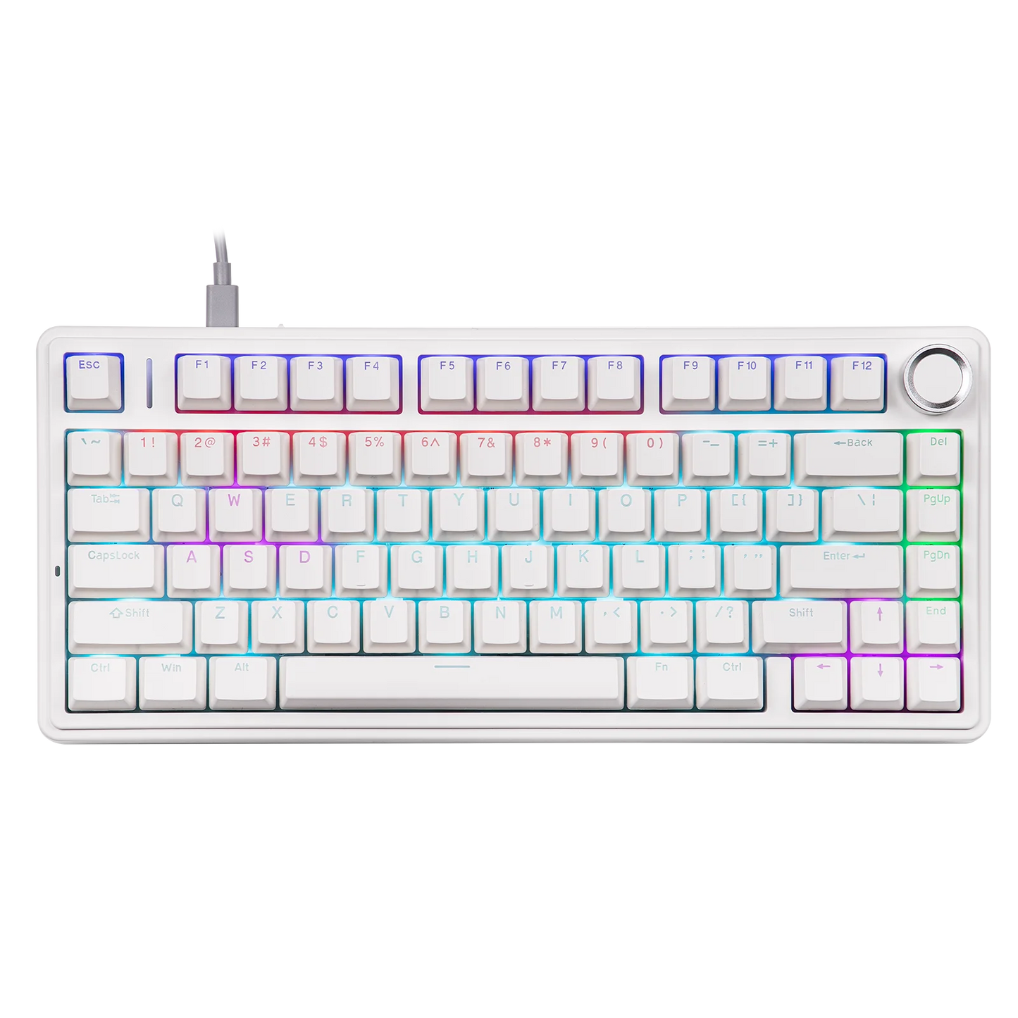 EPOMAKER x AULA F75 Teclado mecánico con cable 75% ANSI US Layout, montaje gasket, hot-swap, para Mac/WIN/Android, con perilla