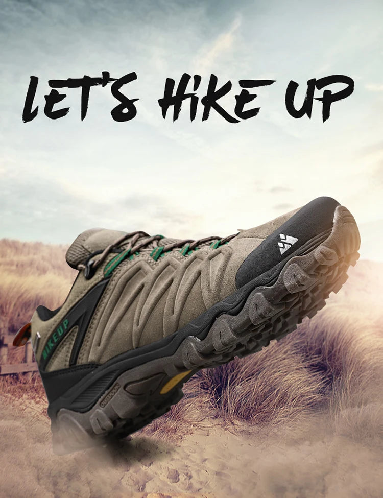 HIKEUP Scarpe da trekking in pelle di alta qualità, resistenti, da outdoor sportivo, da uomo, con lacci, per escursionismo, arrampicata e caccia