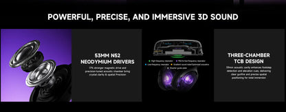 Auriculares gaming AKKO Verge S9 con micrófono – Driver de 53mm, Bluetooth 5.3 inalámbrico de cuatro modos, sonido envolvente 7.1, auriculares gaming profesionales para FPS