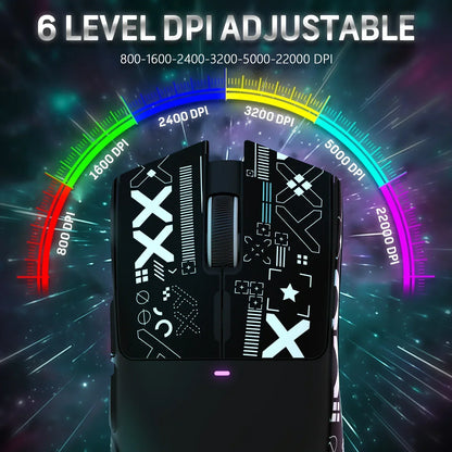 Ratón gaming inalámbrico ATTACK SHARK X11 Original Brand con base de carga, sensor gaming PixArt PAW3311, conexión BT/2.4G inalámbrica/con cable