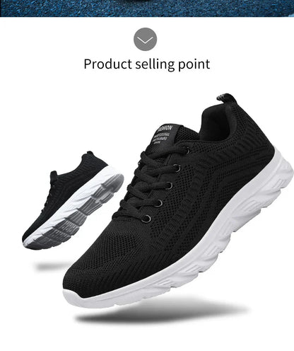 Zapatillas deportivas para hombre para correr y hacer jogging, sneakers casuales de exterior con cordones, malla transpirable ligera, para tenis y caminar al aire libre, tallas 39-46