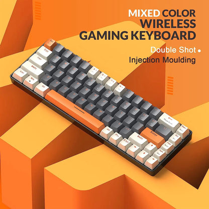 RK68 60% kabellose mechanische Tastatur, Bluetooth 5.0/2.4GHz mit Dual-Mode-2-in-1-Empfänger, 68-Tasten-Hot-Swap-Gaming-Tastatur