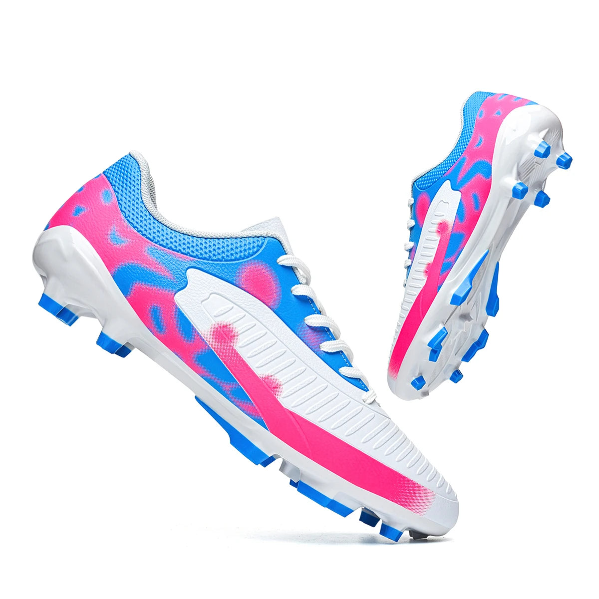 Chaussures de football à tige haute AG FG, respirantes, en PU et mesh, avec crampons TPU complets, antidérapantes, pour protéger la cheville lors des compétitions sur herbe intense.