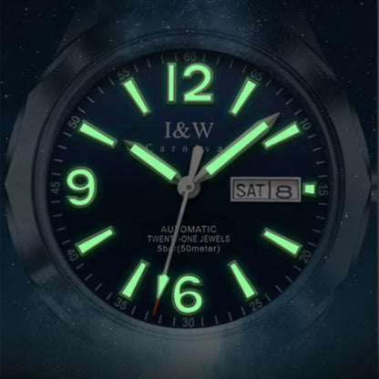 Relógio mecânico de luxo para homem Reloj CARNIVAL em tungsténio, movimento automático MIYOTA 8205, à prova de água.