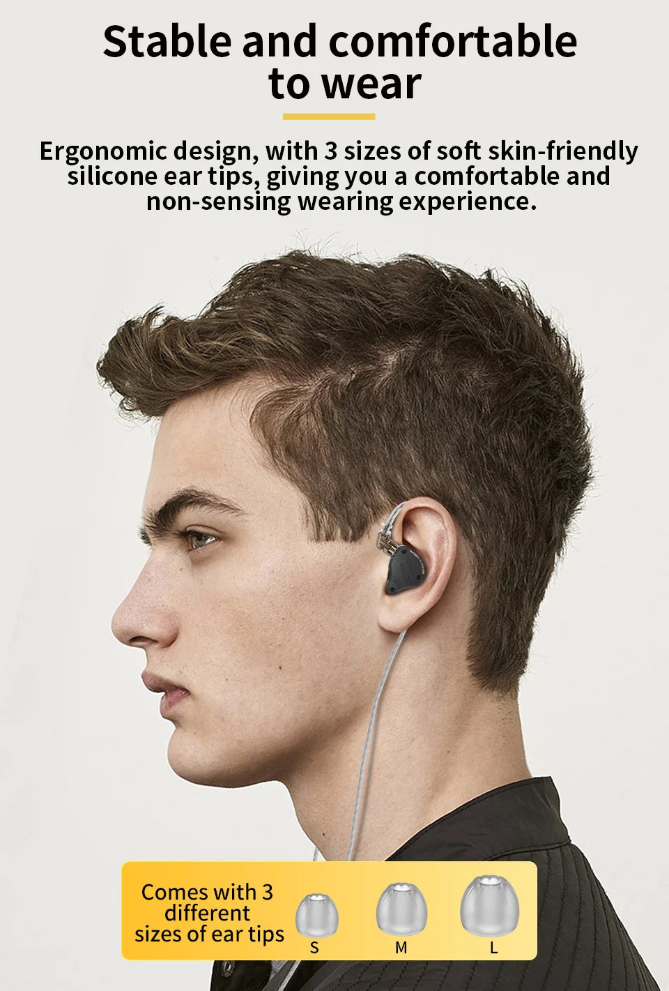 Auriculares intrauditivos con cable KZ ZS10 Pro X HiFi con graves de monitorización, cable desmontable y micrófono