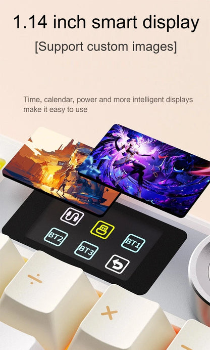 Teclado mecánico AULA F108 PRO personalizado con diseño 100%, retroiluminación RGB, Bluetooth inalámbrico, interruptor HiFi para gaming