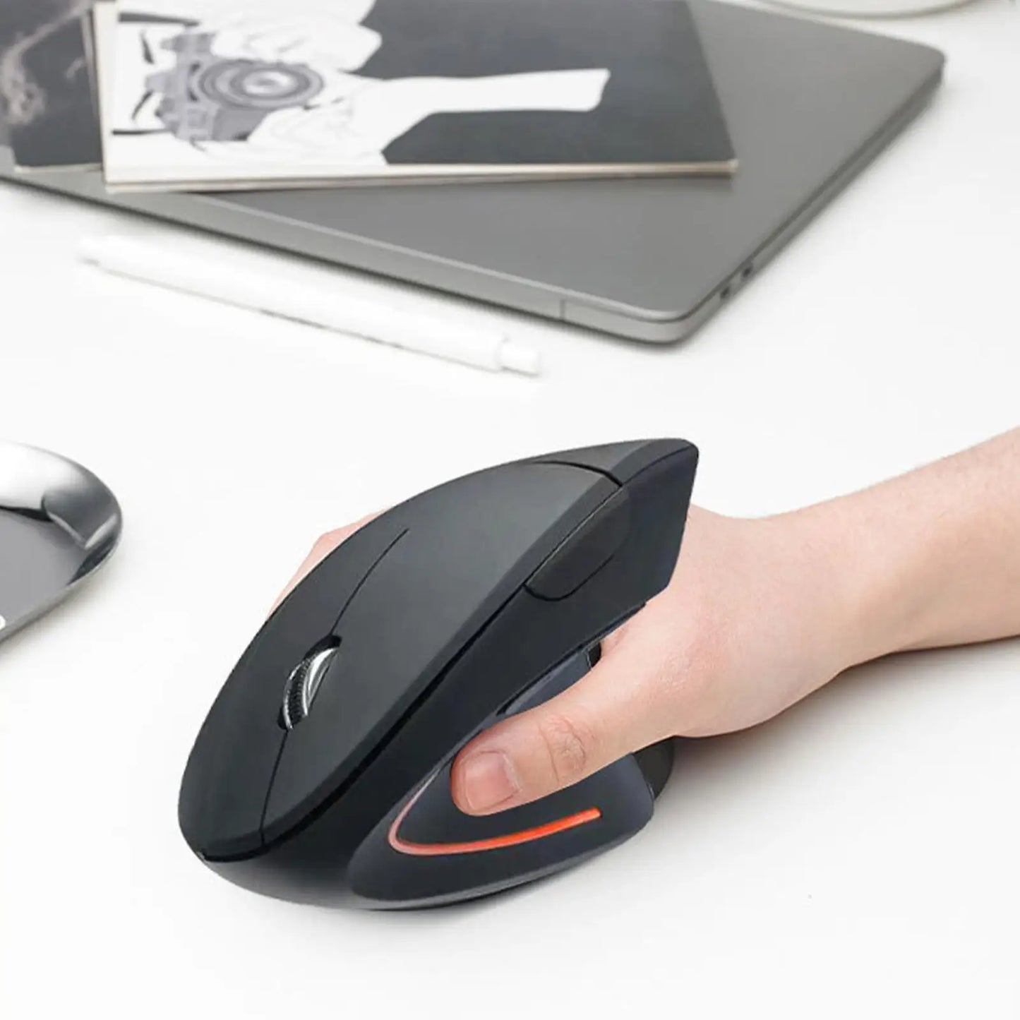 Ratón inalámbrico 2.4G vertical gaming ergonómico 1600DPI para PC, portátil y oficina, mini ratón gaming