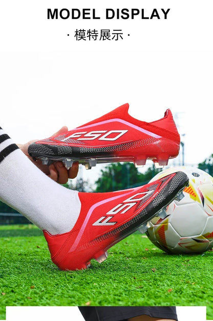New Men Soccer Shoes Hot-selling Grass Cleats High-quality Match Outdoor Football Boots Non-Slip Boys Sneakers High-top Light
