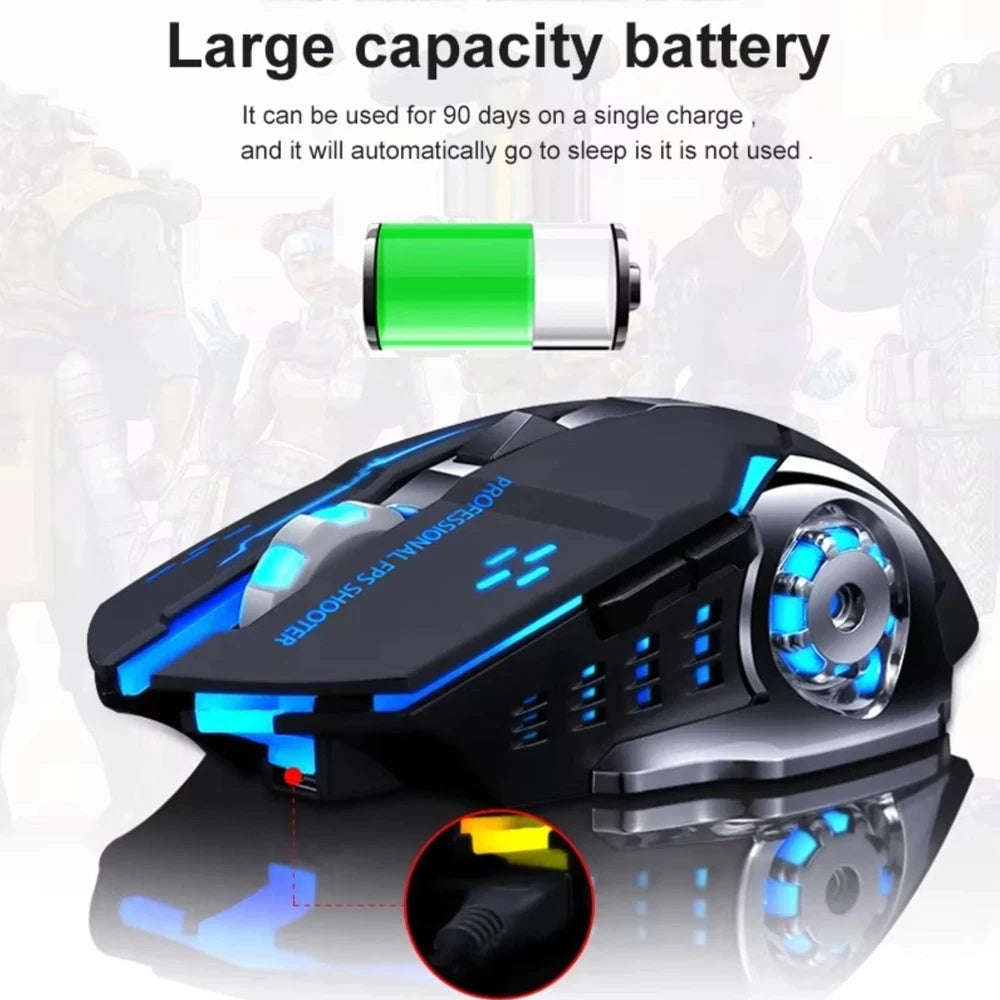 EMTRA Bluetooth -langaton hiiri 2.4G USB, mekaaninen taustavalaistu hiljainen hiiri, ladattava pelihiiri, kannettavan tietokoneen ja tietokoneen tarvikkeet