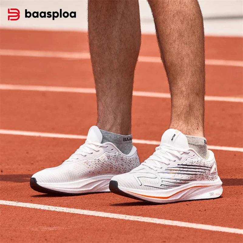 Baasploa Scarpe da running professionali da uomo, leggere e traspiranti, scarpe sportive da jogging da donna con piastra in carbonio, sneakers antiscivolo