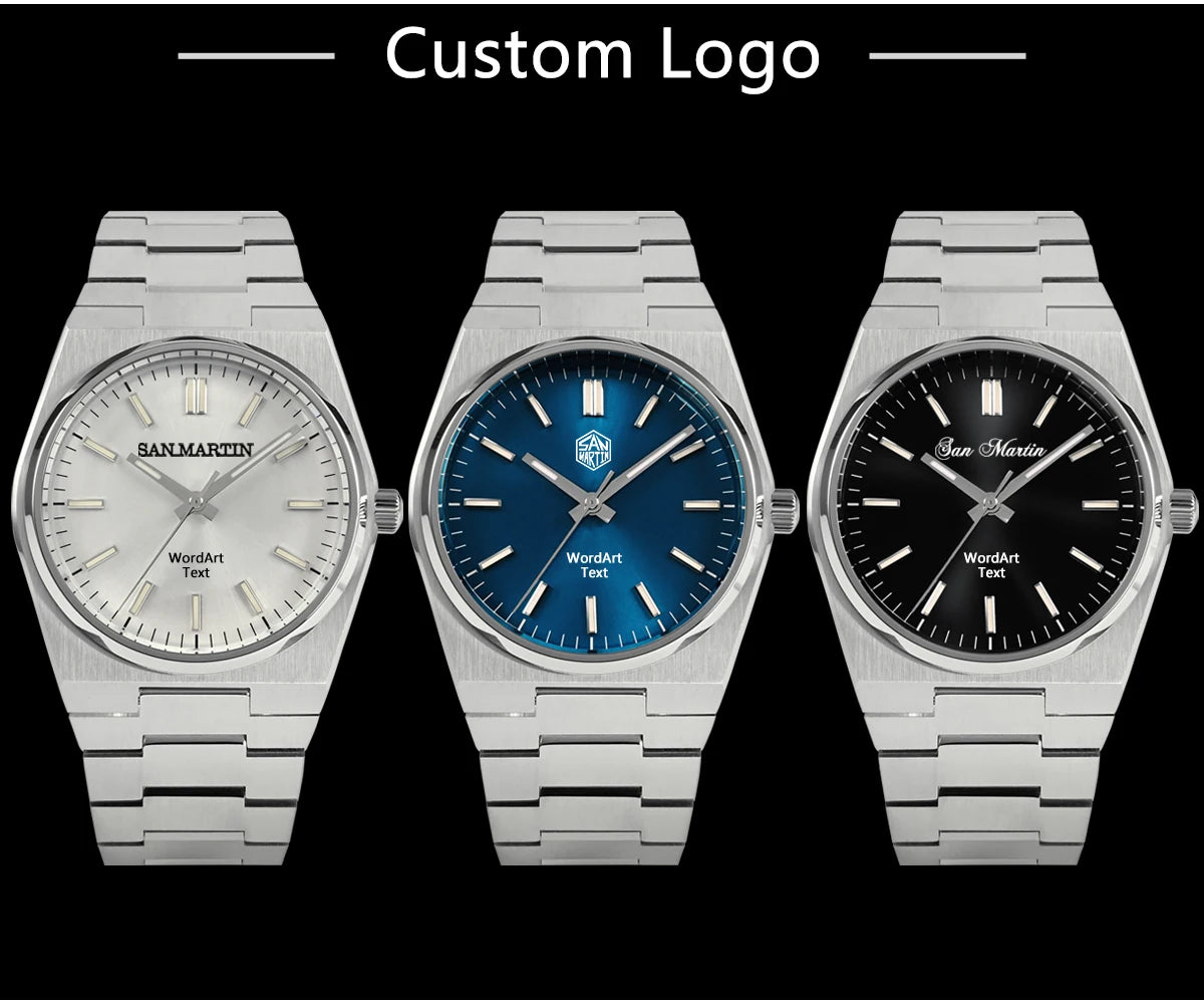 San Martin Reloj clásico para hombre 40mm Miyota 9015 reloj de vestir de lujo automático mecánico con pulsera de liberación rápida SN0023