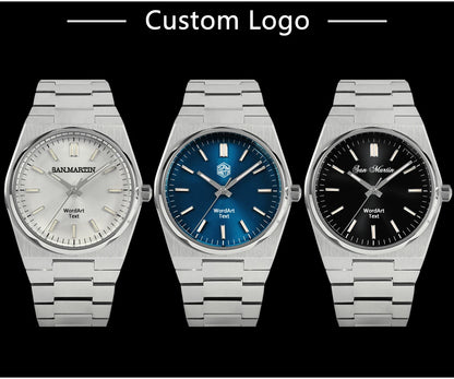 San Martin Reloj clásico para hombre 40mm Miyota 9015 reloj de vestir de lujo automático mecánico con pulsera de liberación rápida SN0023