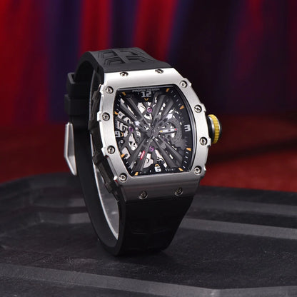 Orologio da uomo PAGANI DESIGN 2026 New al quarzo, movimento VH65, quadrante scheletrato, impermeabile 100M, sportivo rettangolare, vetro zaffiro