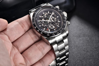 Reloj mecánico automático PAGANI DESIGN para hombre, de acero inoxidable, resistente al agua 10Bar, deportivo, de lujo casual para hombre