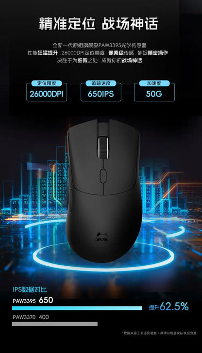 Ratón inalámbrico Metaphyuni Metapanda P1 Pro Max PAW3395L de baja latencia, ligero, para e-sports y gaming, ergonómico, regalo para PC gamer