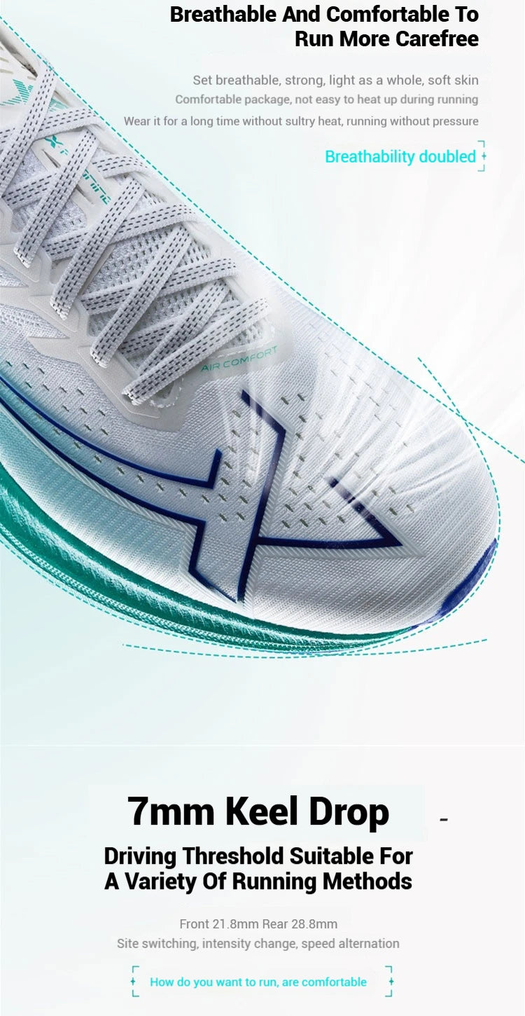 Xtep One Piece Model 3.0 Men Running Shoes 2025 Spring Comfortable Stability Cushion Rebound Racing Sneakers 875219110030