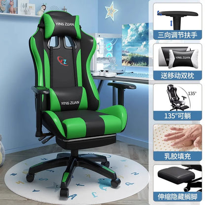 Silla gaming Silla de ordenador Asiento reclinable cómodo Juego LIVE Residencia estudiantil hogar Ergonomía para sedentarismo