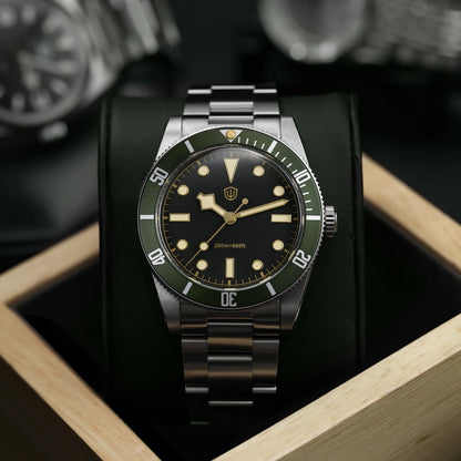 Watchdives WD7922 BB54 Watch VH31 Sweep Second Movement Sapphire Crystal 20bar Waterproof C3 Luminous 37mm Vintage Watches