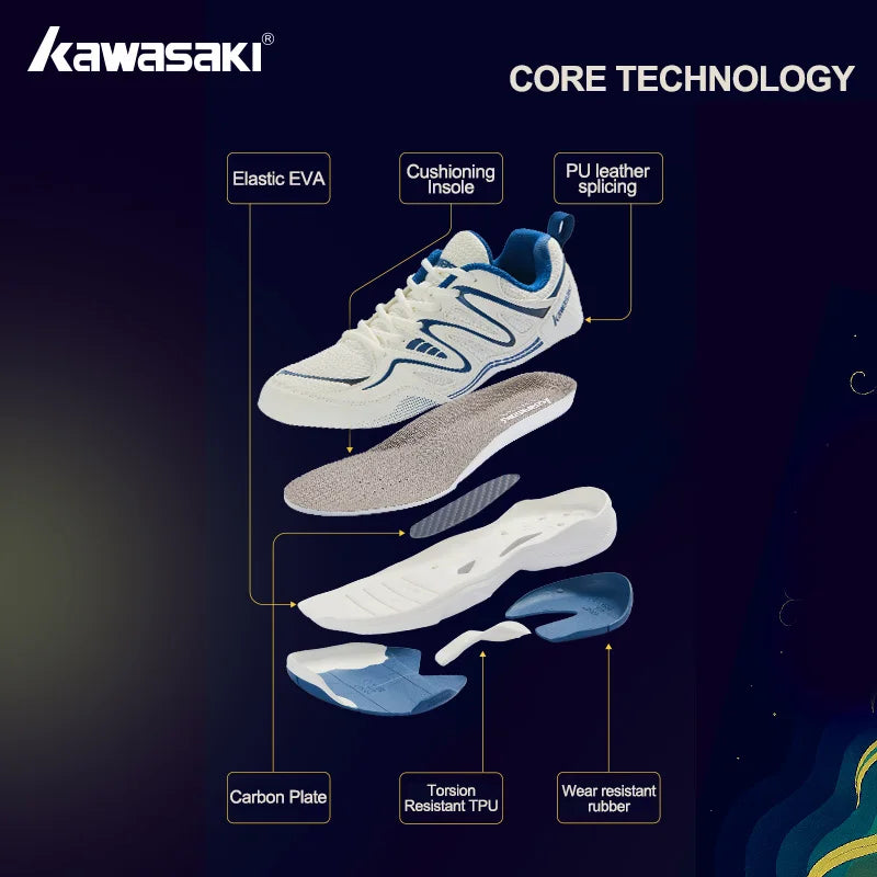Badmintonski čevlji v retro stilu Kawasaki Original Anti-Torsion Carbon Sheet Profesionalni športni čevlji za namizni tenis C32016