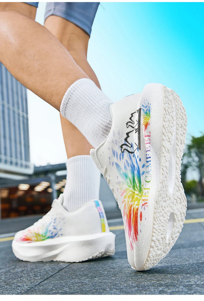 Scarpe da running 2026 con nuovo motivo Eagle, piastra in carbonio, scarpe sportive da maratona ultraleggere, traspiranti e ammortizzate per allenamento di corsa