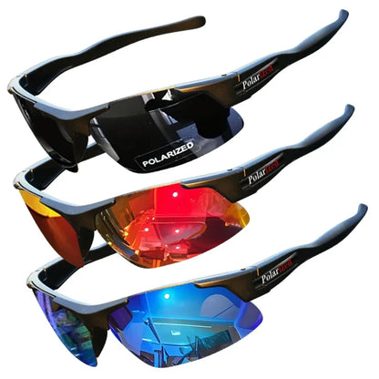 Gafas deportivas polarizadas semirremadas para hombre: montura mate resistente y lentes con revestimiento HD para golf, pesca, viajes y uso diario