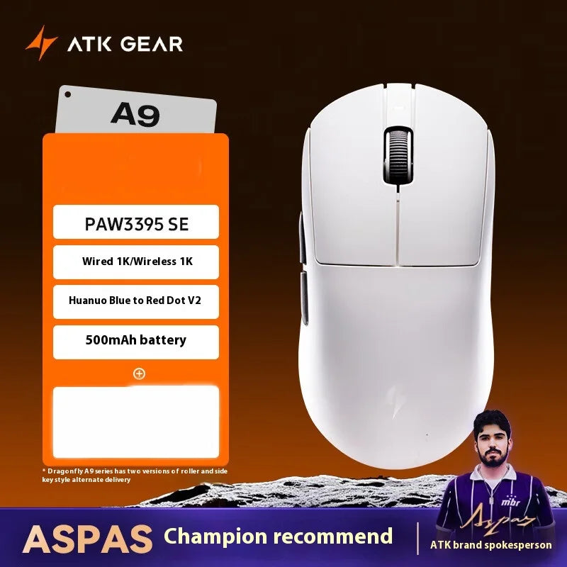 ATK  A9 Plus Gaming Mouse Wireless A9/A9 SE/A9 Pro Tri Mode 8K Gaming Mouse Lightweight A9 Ultimate E-sports PC Gift Customized