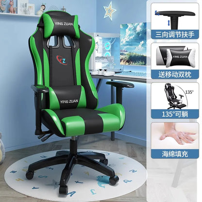 Silla gaming Silla de ordenador Asiento reclinable cómodo Juego LIVE Residencia estudiantil hogar Ergonomía para sedentarismo