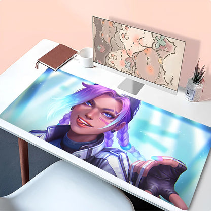 Tappetino per mouse laptop anime, accessorio da ufficio, tappetino per tastiera PC, sottobicchiere in gomma, tappetino mouse morbido grande Overwatch Sombra per scrivania