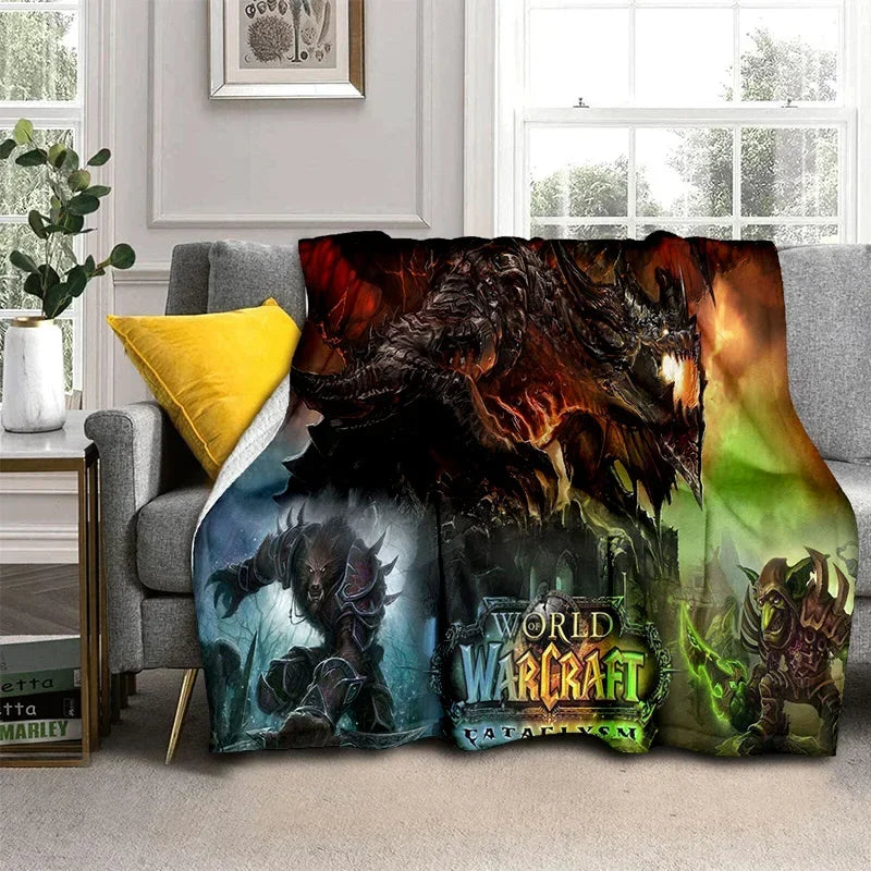 WOW Game World of Warcraft Gamer HD Blanket,Soft Throw Blanket for Home Bedroom Bed Sofa Picnic Travel Office Cover Blanket Kids