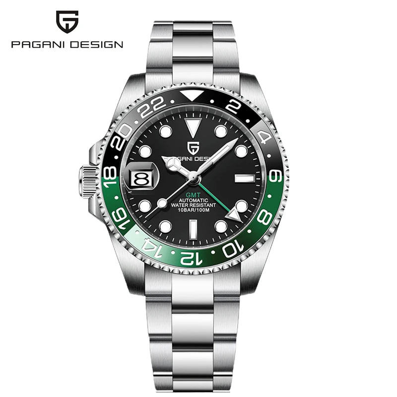 New 1662 PAGANI DESIGN GMT Automatic Watch 40mm Men's Wristwatch Top Brand 100M Waterproof Mechanical Wristwatches for Men Cloc