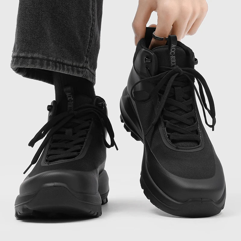 Chaussures de randonnée pour hommes, modèle montant, pour activités de plein air, antidérapantes, résistantes à l’usure, avec semelle épaisse, protection anti-choc pour les orteils, tissu en maille respirant, bottes