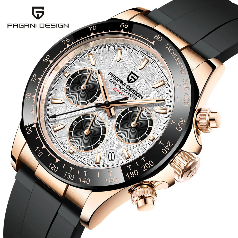 Nuovo originale PAGANI DESIGN PD-1664 orologio da uomo di lusso, movimento al quarzo giapponese VK63, zaffiro, impermeabile, cronografo, oro