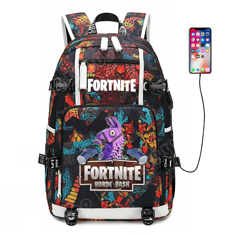 Zaino scolastico Fortnite con stampa gaming per ragazzi e ragazze, grande capacità, impermeabile, leggero e resistente, regalo di compleanno