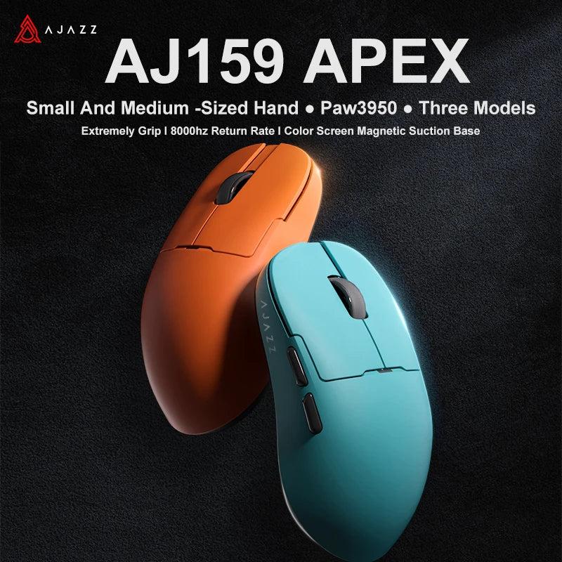 AJAZZ AJ159 APEX Wireless Gaming Mouse, Lightweight RGB Gaming Mouse with Magnetic Charging Dock, Bluetooth & 2.4GHz, Up to 30,000 DPI for PC & Laptop