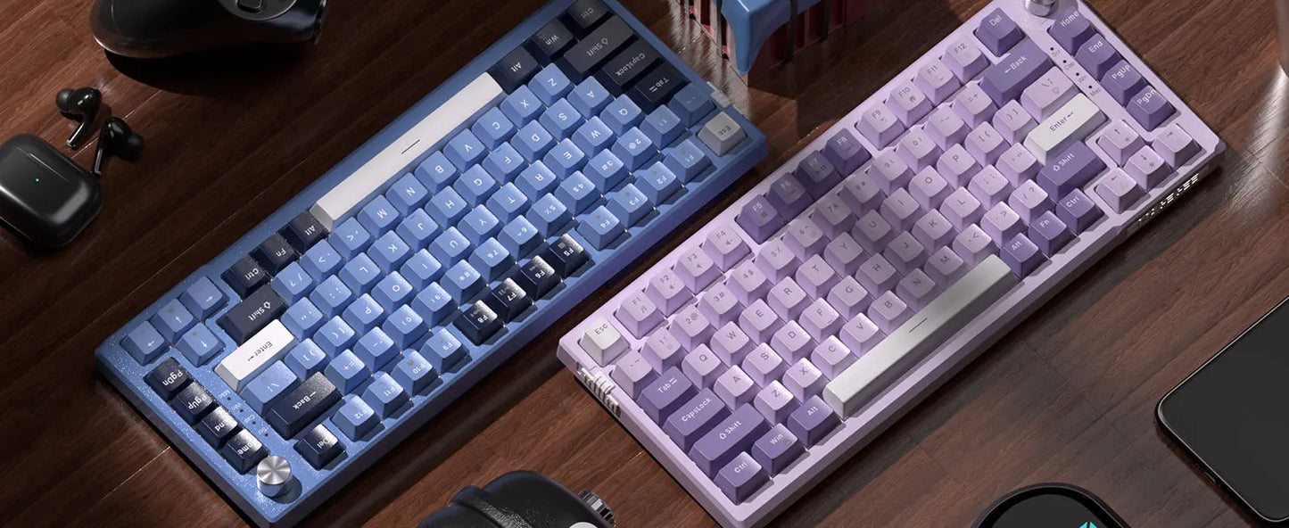 MageGee SKY81 Tastiera meccanica gaming 75%, RGB Gasket hot-swappable cablata personalizzabile, tastiera con suono cremoso e smorzamento acustico con manopola