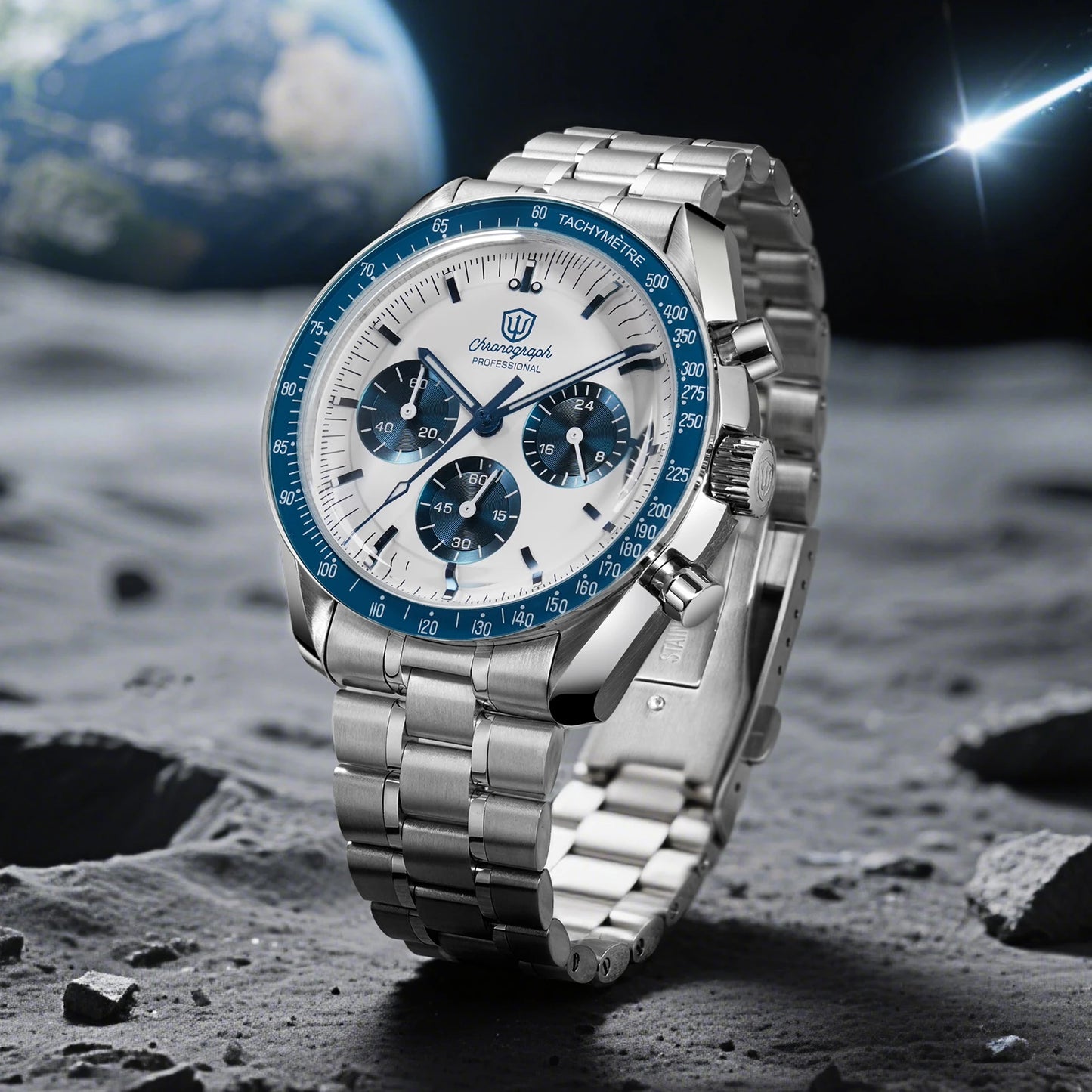Reloj para hombre Watchdives New Wd1863 de cuarzo VK63, cronógrafo, cristal de zafiro abombado, resistente al agua, 39Mm, acero, marca líder, lujo, negocios