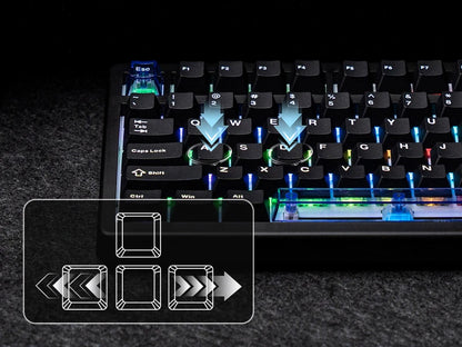 Teclado mecánico magnético EPOMAKER HE80 75% con distribución US QWERTY, hot-swap, gasket creamy, cableado, efecto Hall, DKS SOCD para PC/Mac