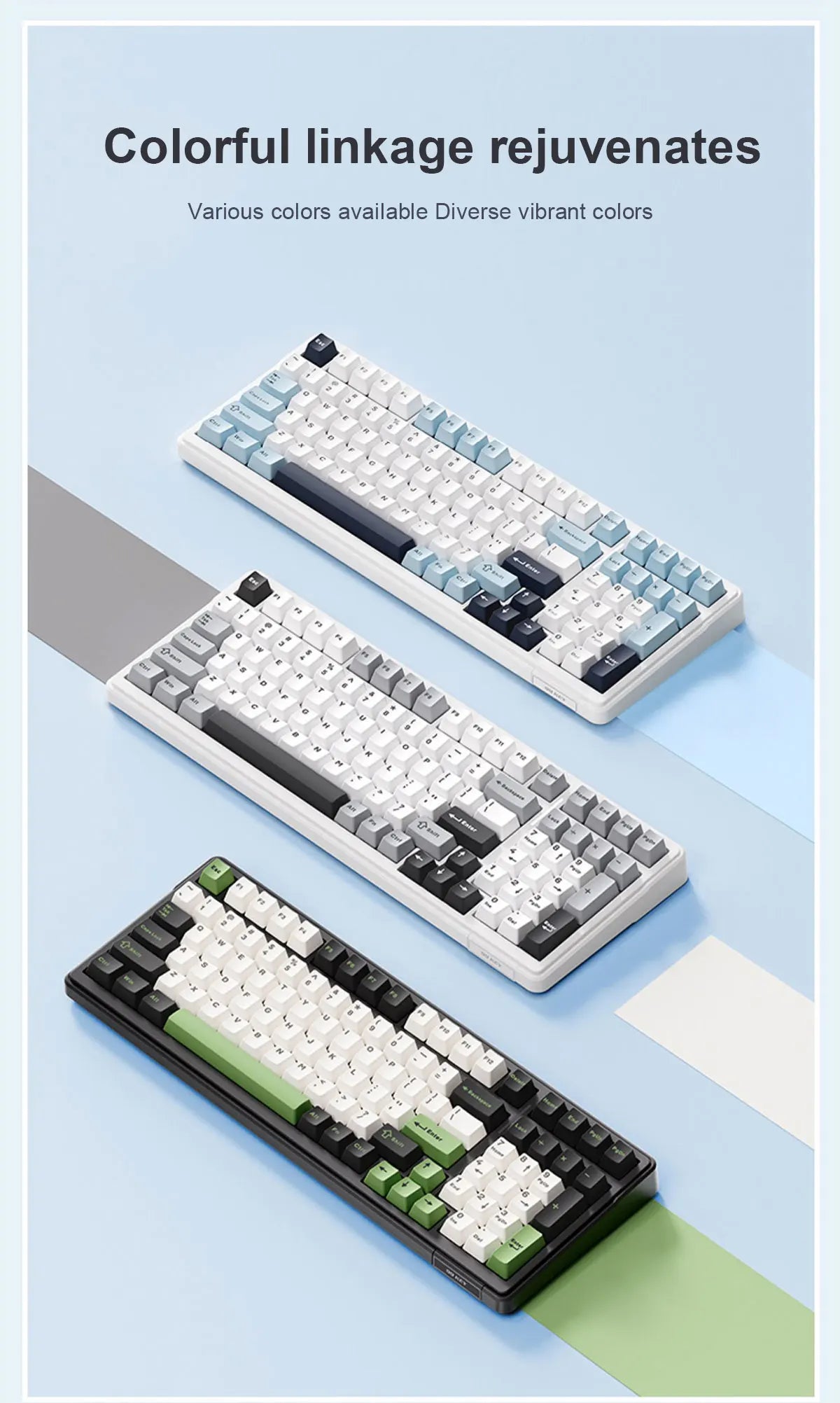 Teclado mecánico AULA F99 Bluetooth 5.0/2.4G inalámbrico/con cable, teclado gaming con montaje gasket de 99 teclas, personalizable