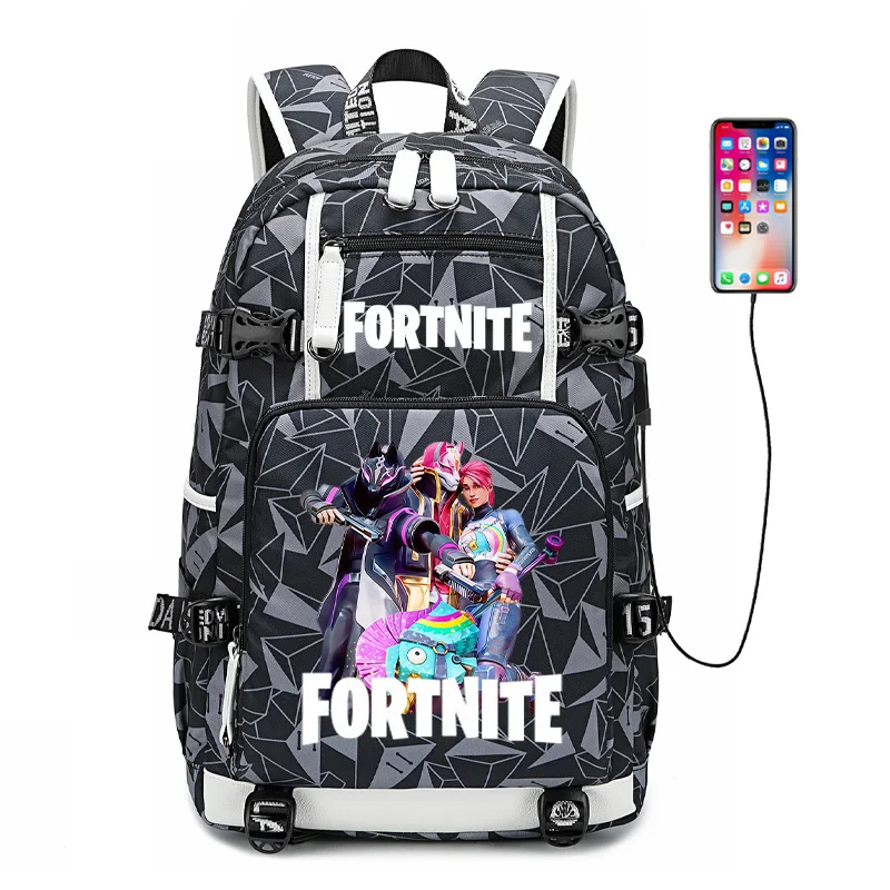 Zaino scolastico Fortnite con stampa gaming per ragazzi e ragazze, grande capacità, impermeabile, leggero e resistente, regalo di compleanno