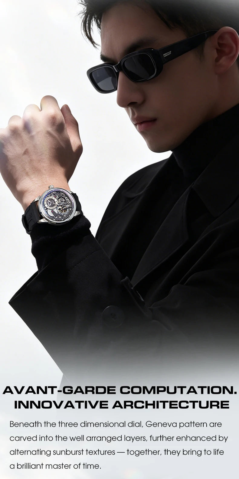 MARK FAIRWHALE Business Automatic Mechanical Watch 46MM Stainless Steel Luxury Men's Watch
