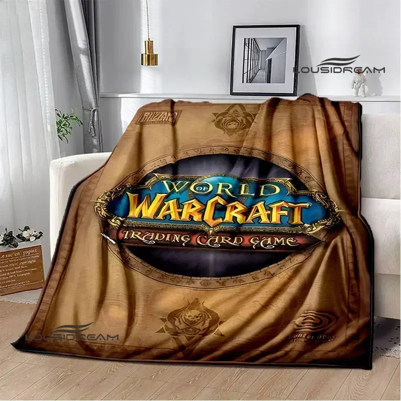 Печатно одеяло Game World of Warcraft, пикник одеяло, топло фланелено одеяло, домашно спално бельо, одеяла за легла, подарък за рожден ден