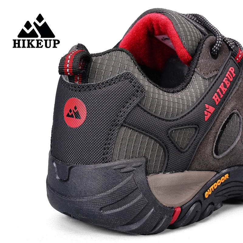 HIKEUP Buty turystyczne męskie Zimowe buty wspinaczkowe i trekkingowe dla mężczyzn Skórzane, oddychające, outdoorowe, antypoślizgowe buty sportowe i robocze dla mężczyzn