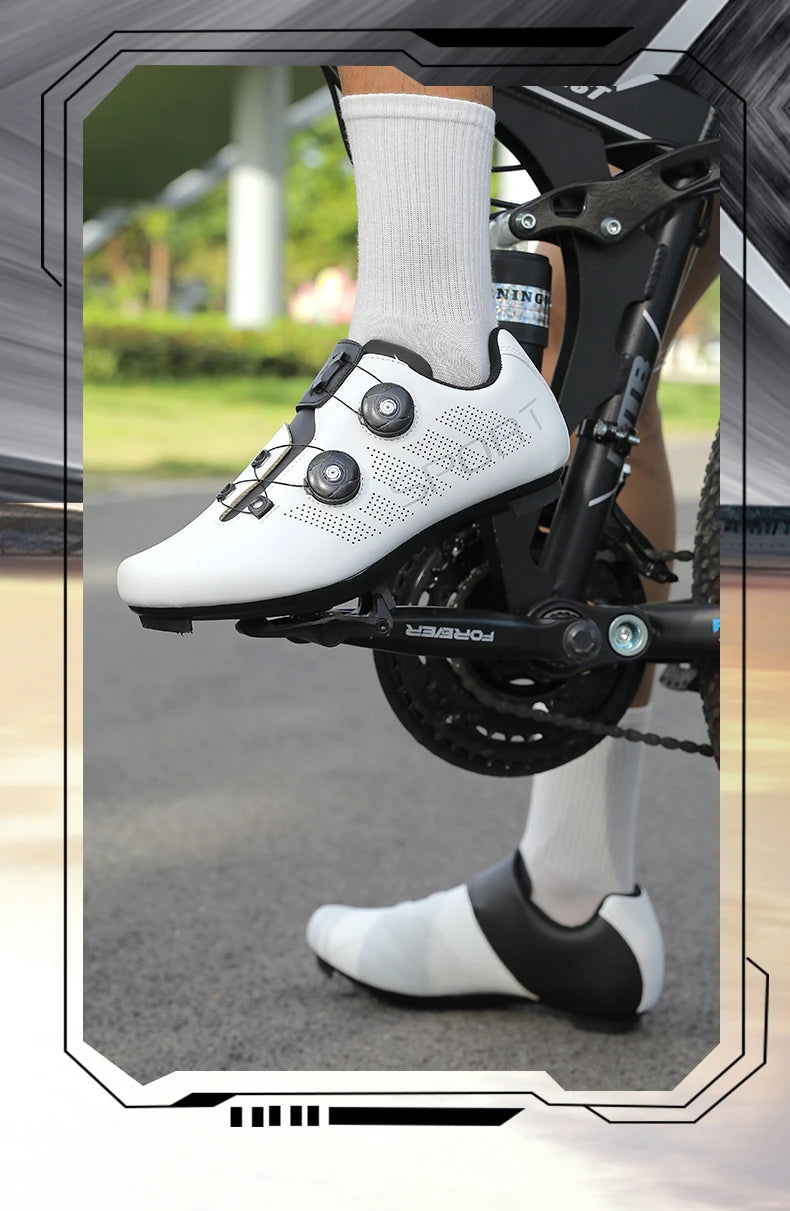 Zapatillas de ciclismo ultraligeras, transpirables y ligeras, con suelas rígidas compatibles con SPD para entrenamiento y competición en bicicleta de carretera y montaña