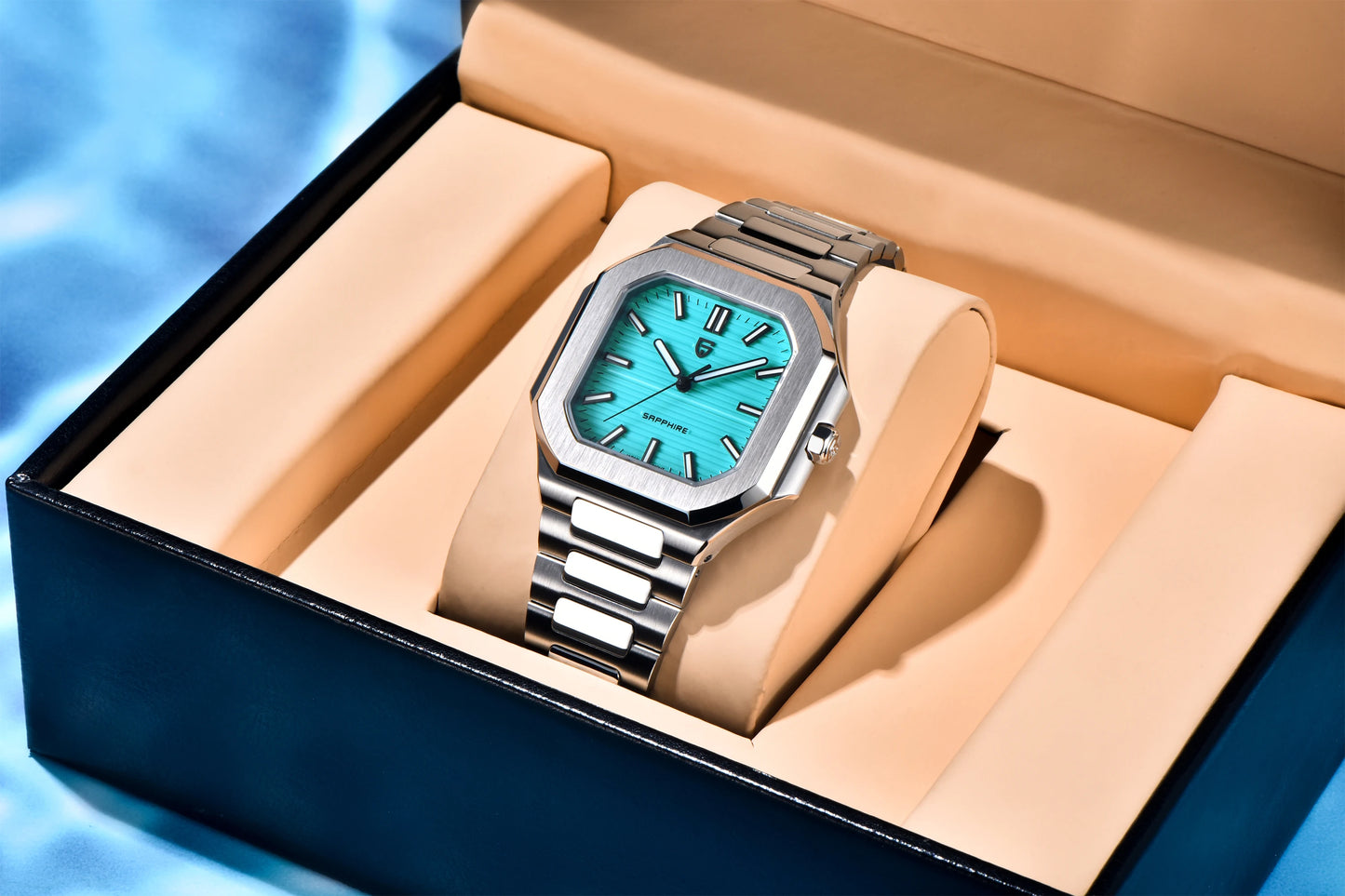 Reloj de lujo cuadrado de cuarzo PAGANI DESIGN 2026 para hombre, cristal de zafiro AR, movimiento japonés, luminoso, acero 316L completo