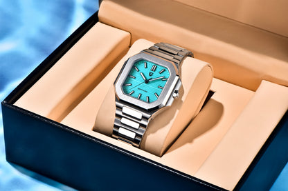 Reloj de lujo cuadrado de cuarzo PAGANI DESIGN 2026 para hombre, cristal de zafiro AR, movimiento japonés, luminoso, acero 316L completo