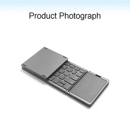 Mini Folding Wireless Bluetooth Keyboard Russian Spanish Arabic Hebrew Portugues with Touchpad for Windows, Android, IOS