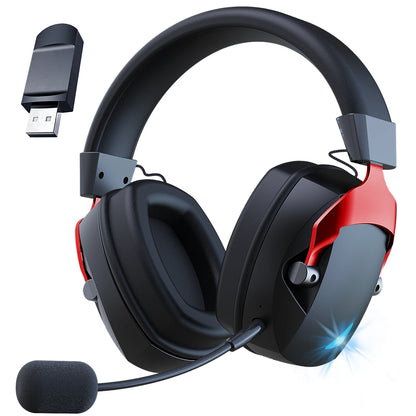 Cuffie gaming wireless con microfono rimovibile a cancellazione del rumore – Wireless 2.4G, Bluetooth 5.3 e connessione cablata 3.5mm per PS5, PC, Xbox e dispositivi mobili