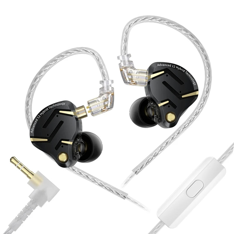 KZ ZS12 PRO 2 Hybrid-IEM-Kopfhörer – HiFi-Bass kabelgebundene Gaming-Ohrhörer mit superlinearen Treibern
