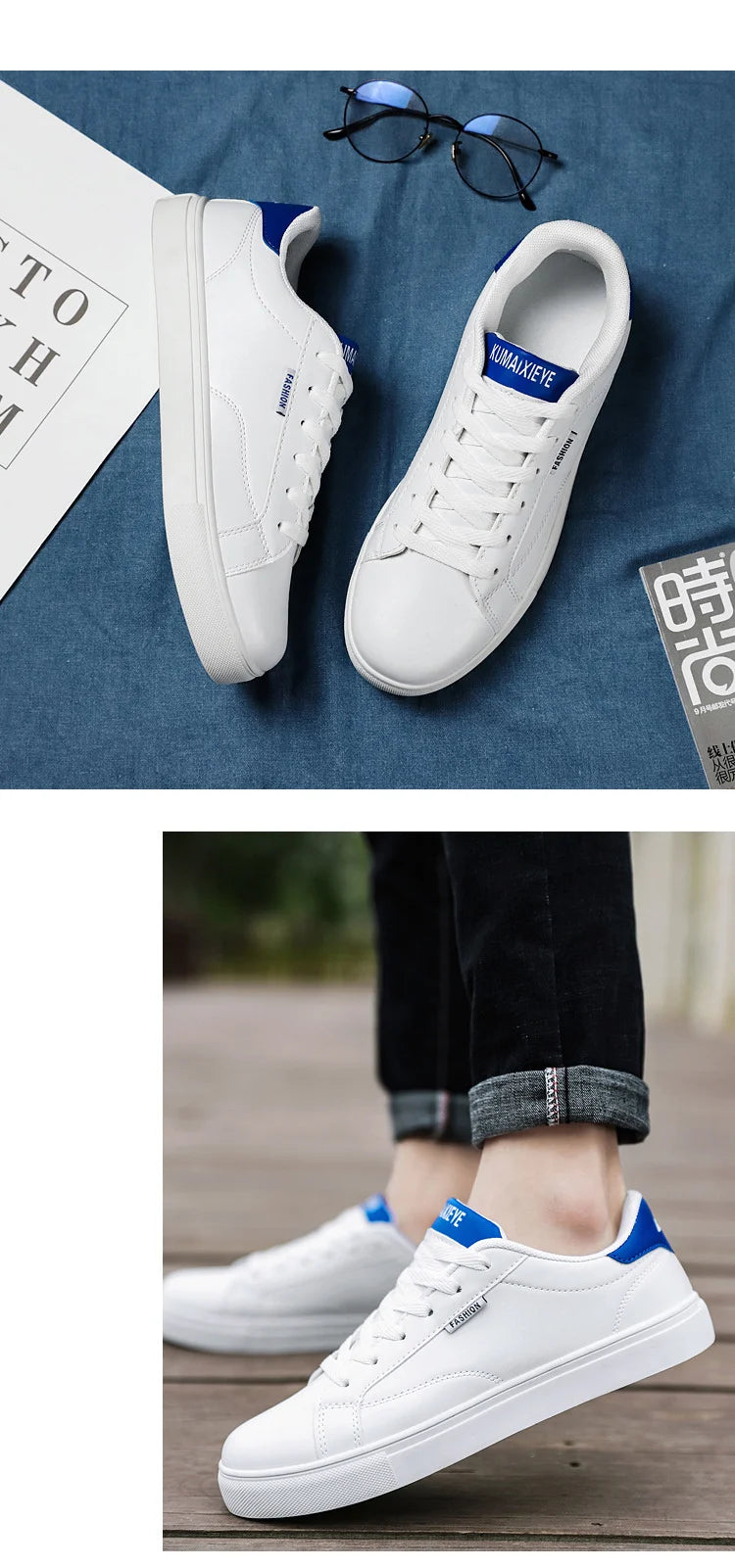 Scarpe casual da skateboard da uomo, scarpe bianche per il tempo libero all’aperto, sneakers traspiranti da camminata, scarpe basse, scarpe da uomo 39-48
