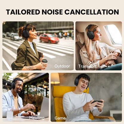 Auriculares inalámbricos Bluetooth 5.4 Oneodio SuperEQ A200 con ANC – Auriculares circumaurales con cancelación de ruido, micrófono ENC, audio Hi-Res y control desde app